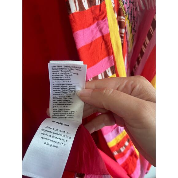 Farm Rio Anthropologie Lucy Stripe Embroidered Kimono Jacket cardigan size S - Picture 7 of 14